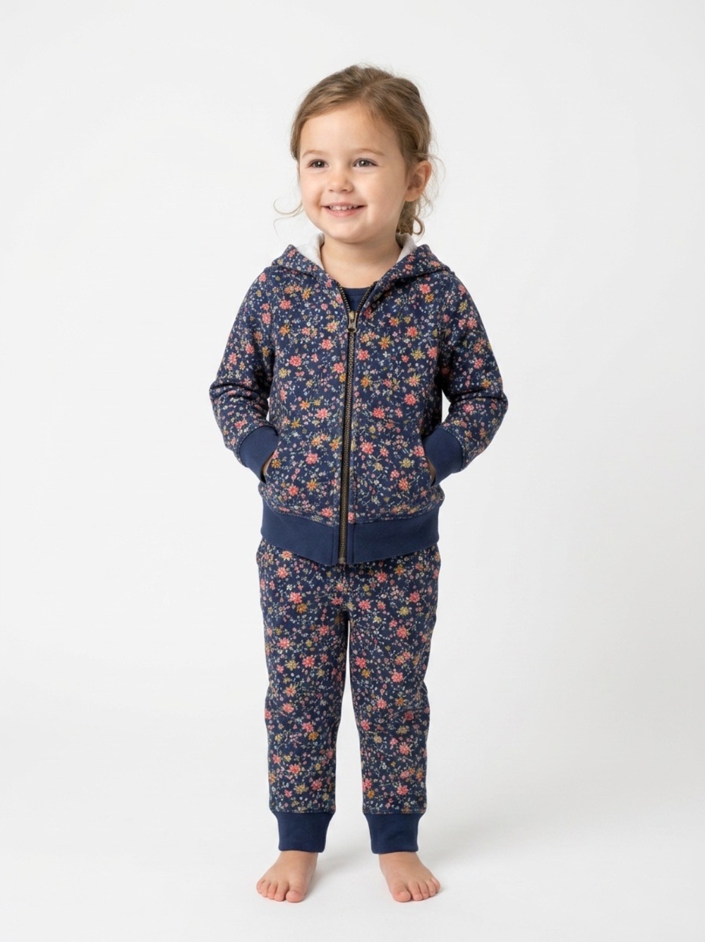 Polo Ralph Lauren Navy Floral Girls Jogger Hoodie Set Size 3